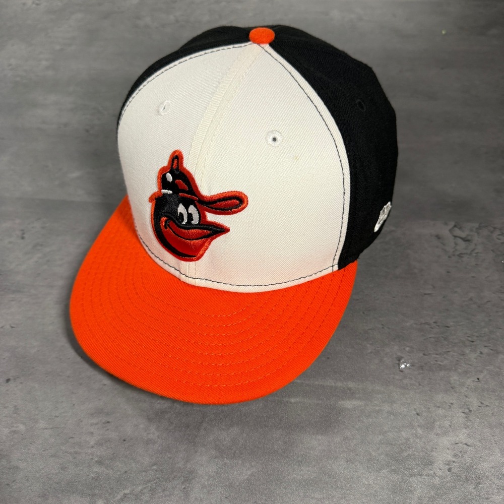 New Era Baltimore Orioles Fitted Hat 7 1/2‎ Orange Black Cooperstown Wool Blend